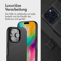 Accezz 2-in-1 Klapphülle aus Leder mit MagSafe für das Apple iPhone 16 Pro Max - Onyx Black