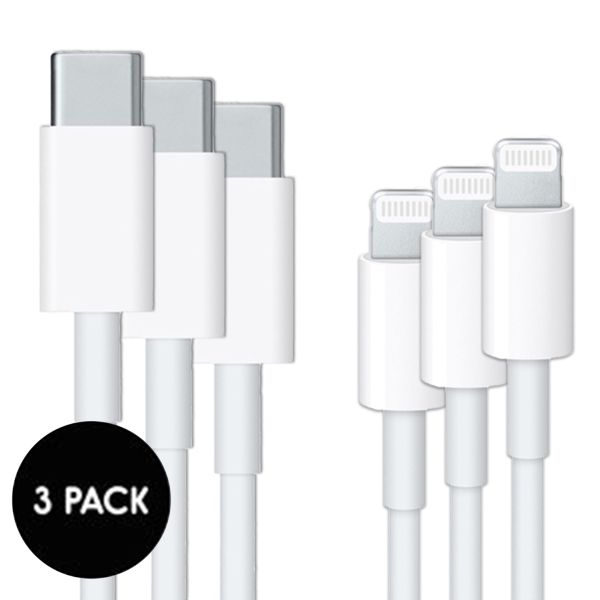 3 x USB-C-auf-Lightning-Kabel – MFI – 1 Meter