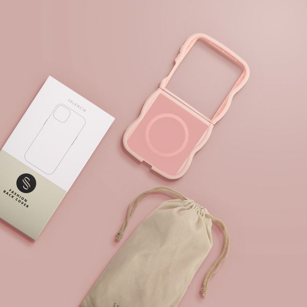 Selencia Wavy Backcover mit MagSafe Samsung Galaxy Z Flip 7 - Soft Pink