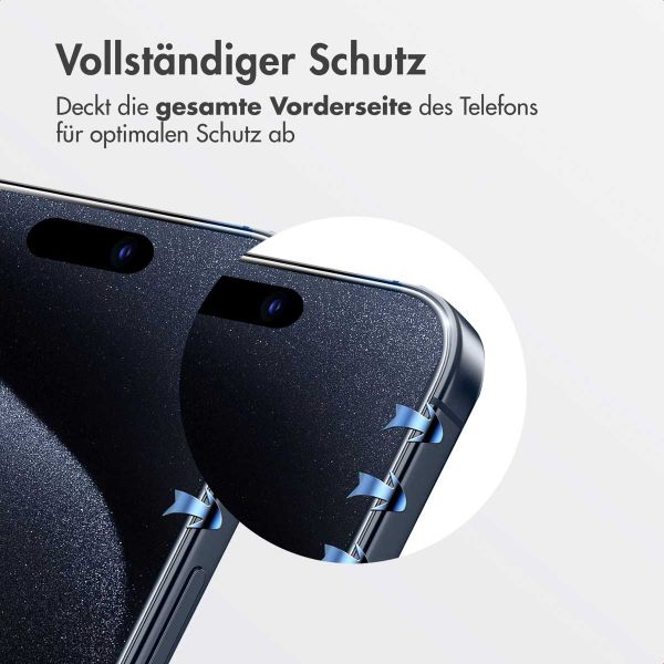 Accezz Gehärteter Glas-Schutz + Applikator Apple iPhone 15 Pro Max