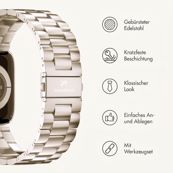 imoshion Edelstahlarmband für Apple Watch | 44/45/46/49 mm - Starlight