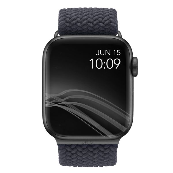 Uniq Aspen Geflochtenes Armband für das  Apple Watch Series 1 t/m 9 / SE (38/40/41 mm) | Series 10 / 11 (42 mm) - Granite Grey