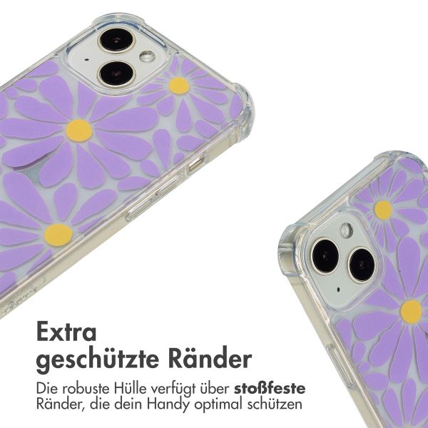 imoshion Design Hülle mit Band Apple iPhone 13 - Tropical Violet Flowers Connect