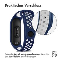 imoshion Silikonband Sport für das Xiaomi Mi Band 3 / 4 - Blau / Weiß