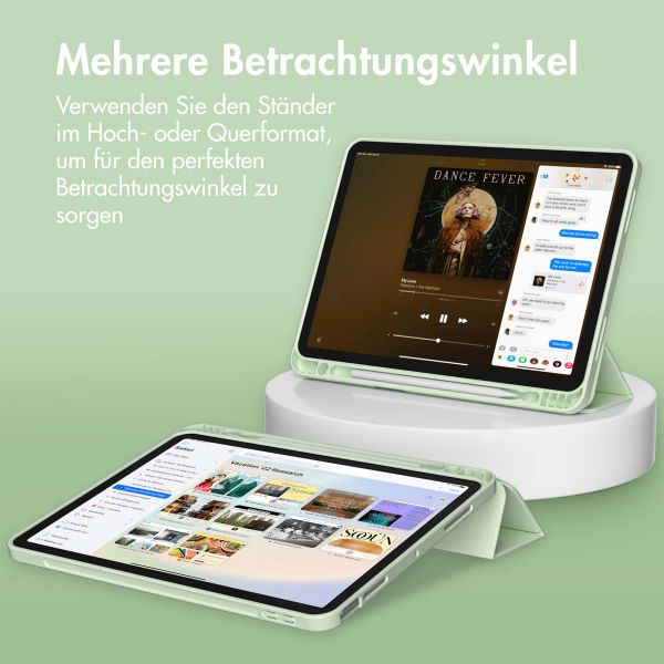 Accezz Smarte Klapphülle aus Silikon Apple iPad Air 11 Zoll (2025) M3 / (2024) M2 / Air 5 (2022) / Air 4 (2020) - Hellgrün