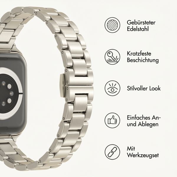 Selencia Slim Stahlgliederarmband für Apple Watch | 38/40/41/42 mm - Polarstern