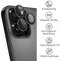 imoshion 2er-Pack Objektivschutz für Kamera für das Apple iPhone 16 Pro / 16 Pro Max - Schwarz / Titanium