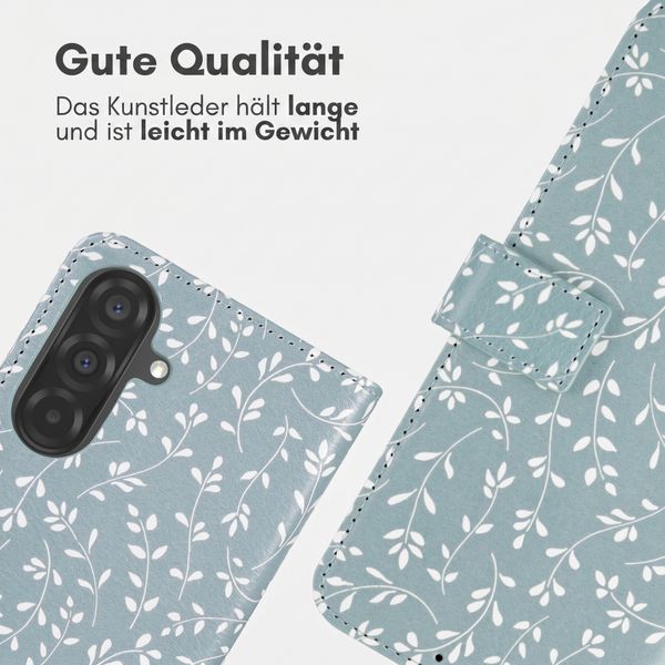 imoshion Design Klapphülle Samsung Galaxy A37 (5G) - Smoke Green Flowers