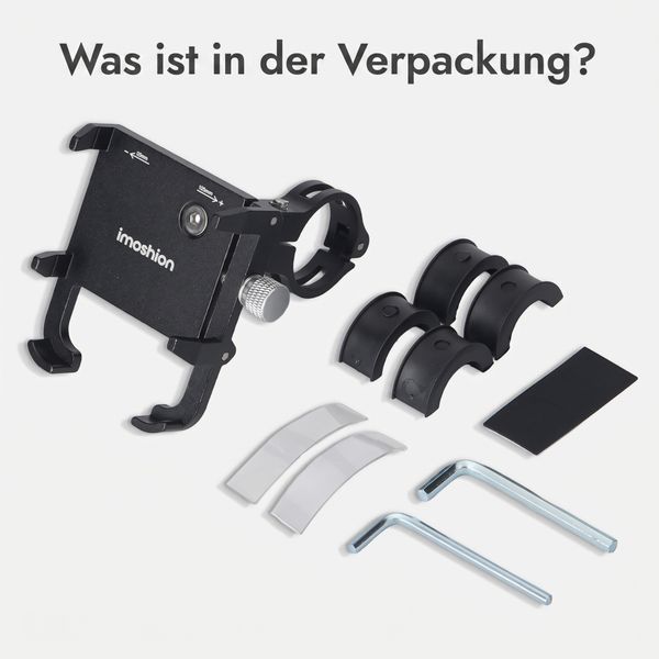 imoshion Aluminium Fahrrad-Handyhalterung - Leichtgewicht - Universal - Schwarz