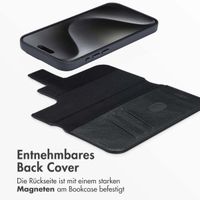 Accezz 2-in-1 Klapphülle aus Leder mit MagSafe für das iPhone 15 Pro Max - Onyx Black