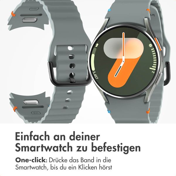 imoshion Wave Silikonarmband für das  Samsung Galaxy Watch 4 / 5 / 6 / 7 / FE (20 mm) - Dunkelgrau