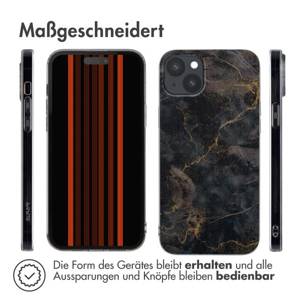 imoshion Design Hülle Apple iPhone 15 Plus - Black Marble Transparent