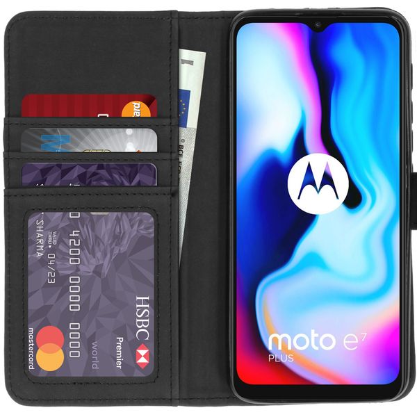 imoshion Luxuriöse Klapphülle Motorola Moto E7 Plus / G9 Play - Schwarz