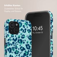 Selencia Vivid Tough Back Cover mit MagSafe für das iPhone 15 - Wild Spots Light Blue