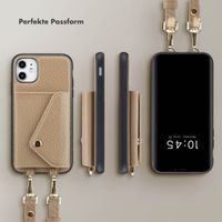 Selencia Sera Kordel-Hulle mit Kartenhalter-Umschlag für das iPhone 11 - Beige