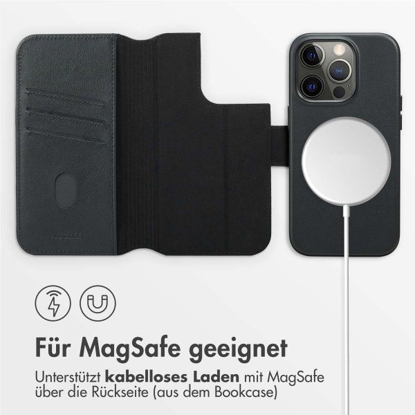 Accezz 2-in-1 Klapphülle aus Leder mit MagSafe iPhone 14 Pro - Onyx Black
