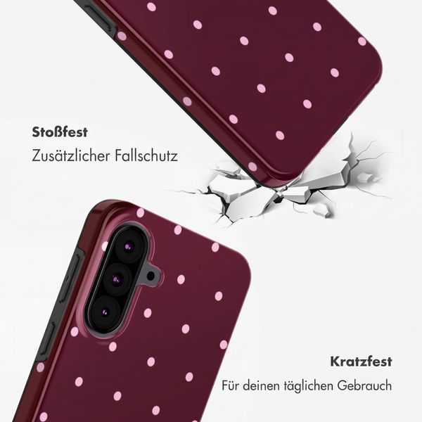 Selencia Vivid Back Cover Samsung Galaxy A37 (5G) - Happy Dots Burgundy