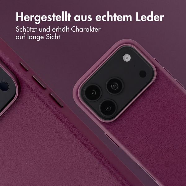 Accezz MagSafe Leather Backcover Apple iPhone 18 Pro Max / 17 Pro Max - Heath Purple