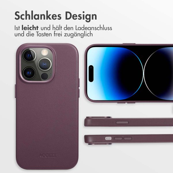 Accezz MagSafe Leather Backcover Apple iPhone 14 Pro - Heath Purple