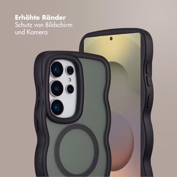 Selencia Wavy Backcover mit MagSafe Samsung Galaxy S25 Ultra - Schwarz