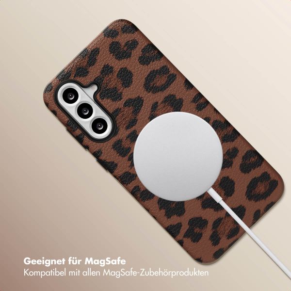 Selencia Sabi Backcover Leopardenmuster mit MagSafe Samsung Galaxy A56 - Mocha Brown