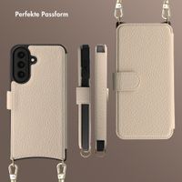 Selencia Riva Bookcase mit MagSafe und Handgelenkband Samsung Galaxy A57 (5G) - Beige
