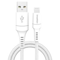 imoshion ﻿Lightning- auf USB-Kabel – nicht MFi-zertifiziert  – Geflochtenes Gewebe  – 2 m – Weiß