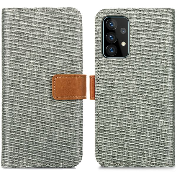 imoshion Luxuriöse Canvas-Klapphülle Samsung Galaxy A52(s) (5G/4G) - Grau