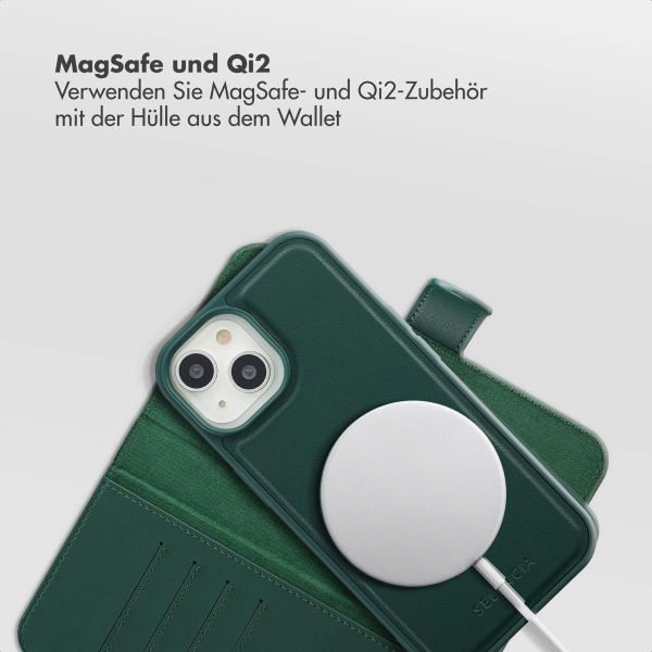 Selencia Olyn Abnehmbare Bookcase mit MagSafe Apple iPhone 15 - Grün