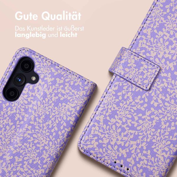 imoshion ﻿Design Klapphülle für das Samsung Galaxy A34 (5G) - Purple White Flowers