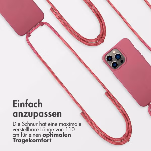 imoshion Color Backcover mit abnehmbarem Handykette und MagSafe Apple iPhone 13 Pro - Raspberry