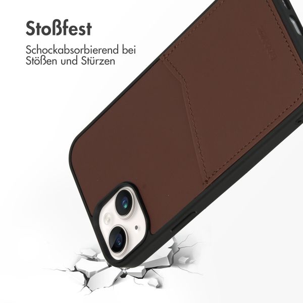 Accezz Premium Leather Card Slot Back Cover für das iPhone 14 Plus - Braun