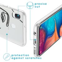 imoshion Design Hülle Galaxy A20e - Abstraktes Gesicht - Schwarz