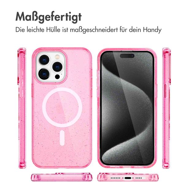 imoshion Sparkle Back Cover mit MagSafe Apple iPhone 15 Pro Max - Glitzer Rosa