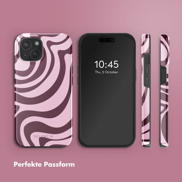 Selencia Vivid Rückabdeckung mit MagSafe Apple iPhone 15 - Wavy Swirl Pink Plum