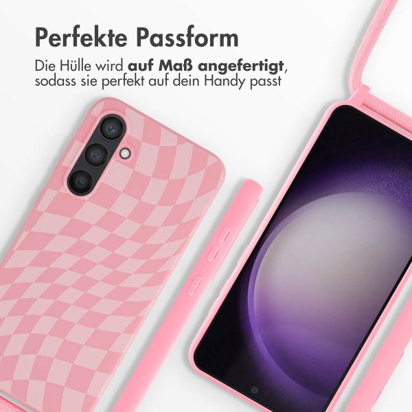 imoshion Silikonhülle design mit Band für das Samsung Galaxy S23 FE - Retro Pink