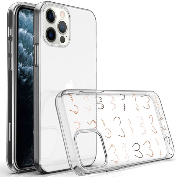 imoshion Design Hülle für das iPhone 12 (Pro) - Boobs all over - Transparent