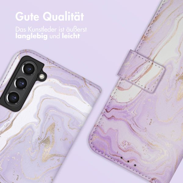 imoshion Design Klapphülle Samsung Galaxy S21 FE - Purple Marble