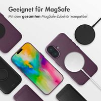 Accezz MagSafe Leather Backcover für das iPhone 16 - Heath Purple