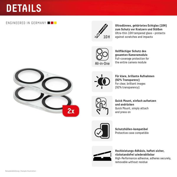 Displex CamGlass All-In-One Kameraprotektor Apple iPhone 16 / 16 Plus / 17