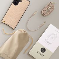 Selencia Nova Croco HandyHülle mit Kordel und Kartenhalter Samsung Galaxy A37 (5G) - Beige