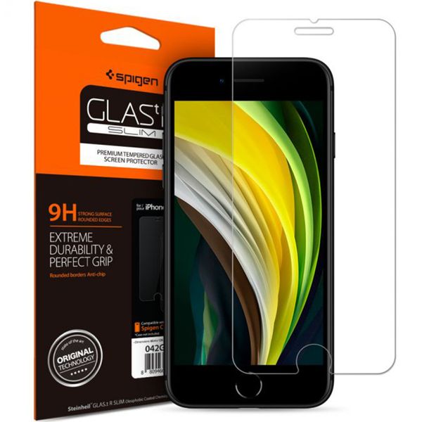 Spigen GLAStR Duo Pack Slim Tempered Glass Screen Protector für das iPhone SE (2022 / 2020) / 8 / 7