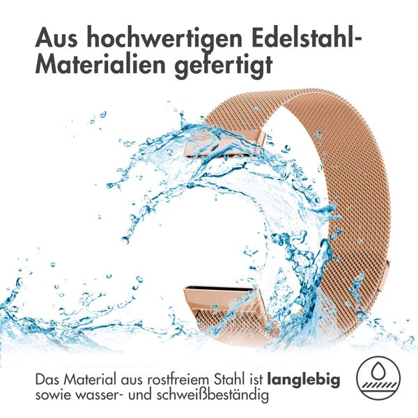 imoshion Mailändische Magnetarmband für das Fitbit Versa 3 - Größe S - Rose Gold