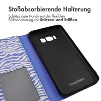 imoshion ﻿Design Klapphülle für das Samsung Galaxy S8 - White Blue Stripes