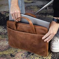 Accezz Leather Laptoptasche 16 Zoll - Cognac