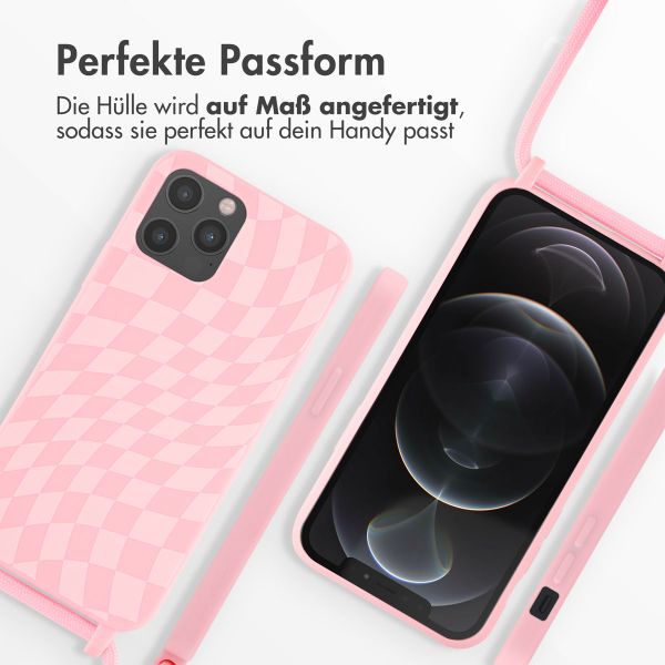 imoshion Silikonhülle design mit Band für das iPhone 12 (Pro) - Retro Pink