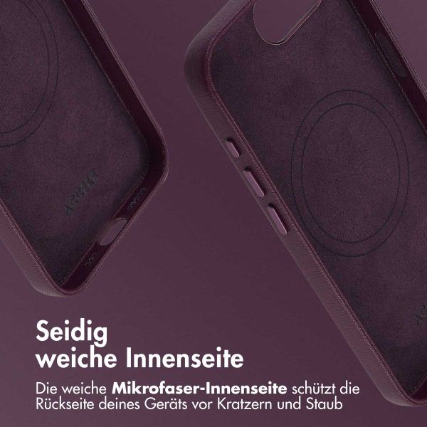 Accezz MagSafe Leather Backcover Apple iPhone 16e - Heath Purple