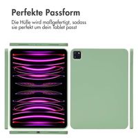 Accezz Liquid Silicone Back Cover mit Stifthalter Apple iPad Pro 11 (2022 / 2021 / 2020 / 2018) - Hellgrün