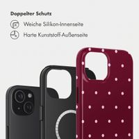 Selencia Vivid Rückabdeckung mit MagSafe Apple iPhone 15 - Happy Dots Burgundy