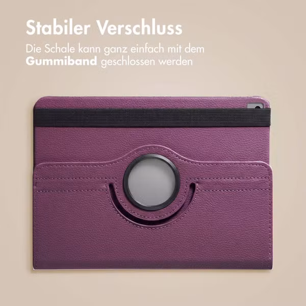imoshion 360° drehbare Klapphülle Apple iPad 9 (2021) 10.2 Zoll / iPad 8 (2020) 10.2 Zoll / iPad 7 (2019) 10.2 Zoll - Violett
